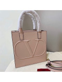 Valentino Small VLogo Walk Calfskin Vertical Tote Bag 1053 Nude 2020