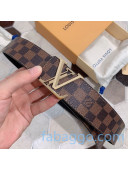 Louis Vuitton Damier Ebene Canvas Belt 40mm with LV Buckle 2020