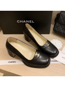 Chanel Vintage Calfskin Round CC Pumps 7cm Black 2021