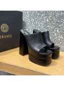 Versace Calfskin Platform Slide Sandals 15.5cm Black 2022 27