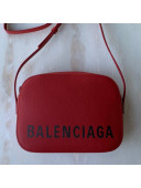 Balenciaga Ville Camera Bag in Grained Leather Red 2019