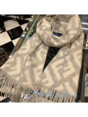 Fendi FF Cashmere Fringe Scarf 43x170cm Grey 2020