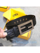 Fendi Baguette FF Leather Belt with FF Buckle 42mm Black 2020