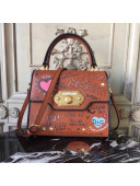 Dolce&Gabbana Welcome Bag in Mural-Print Calfskin Tan 2018