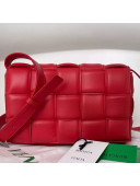 Bottega Veneta Padded Cassette Medium Crossbody Messenger Bag Red 2021 30