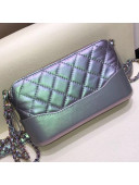 Chanel Iridescent Quilted Leather Gabrielle Clutch with Chain A94505 Blue 2019