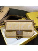 Fendi Baguette Medium FF Embroidered Bag Yellow 2020