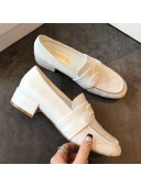 Chanel Quilted Leather Loafers G34345 White 2019