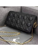 Dior Lady Dior Rectangular Clutch in Cannage Lambskin Black 2018