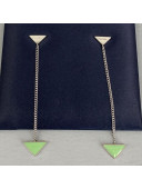 Prada Symbole Drop Earrings Green 2021