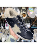 Golden Goose Super-Star Sneakers in Shearling and Calfskin Black 2020