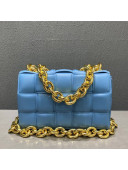 Bottega Veneta The Chain Cassette Lambskin Cross-body Bag Sky Blue 2020