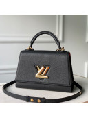 Louis Vuitton Twist One Handle Bag PM in Black Taurillon Leather M57093 2020