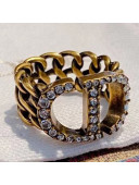 Dior Crystal CD Ring Aged Gold 2021