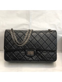 Chanel Large 2.55 Aged Calfskin Classic Flap Bag A37587 Black/Silver 2021