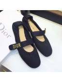 Dior Baby-D Flat Ballerinas in Black Fabric 2019