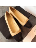 Chanel Lambskin Square Top Open Flat Ballerinas Beige 2019