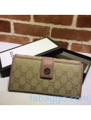 Gucci GG Canvas Continental Wallet 337335 Apricot/Pink 2020