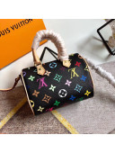 Louis Vuitton Colored Monogram Nano Speedy Top Handle Bag M61252 Black 2019