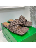 Bottega Veneta Stretch Raffia Flat Slide Sandals Light Brown 2021