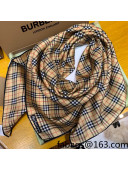 Burberry Check Silk Sqaure Scarf 90x90cm Coffee Brown 2021