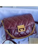 Givenchy Quilted lambskin Small GV3 Crossbody Bag Burgundy 2021