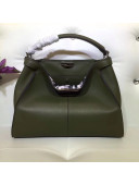 Fendi Calfskin Peekaboo X-lite Medium Bag Green 2018