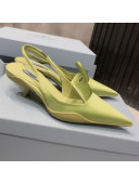 Prada Silk Slingback Pumps 3cm Yellow 2021