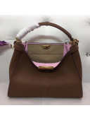 Fendi Calfskin Peekaboo X-lite Medium Bag Brown/Pink 2018