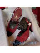 Chanel Suede Pumps with Bow 80MM G36360 Burgundy 2020