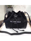 Balenciaga Denim Navy Cabas Bucket Bag Black 2017