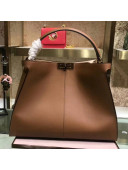 Fendi Calfskin Peekaboo X-lite Large Bag Brown 2018