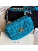 Chanel 19 Tweed Flap Waist Bag/Belt Bag AS1163 Blue 2019