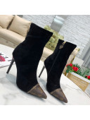 Louis Vuitton Cherie Suede Ankle Short Boots Black 2021