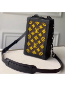 Louis Vuitton Vertical Soft Trunk Clutch M45044 in Embroidered Monogram Tuffetage Yellow Coated Canvas 2020