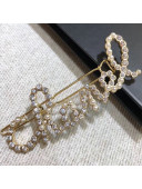 Chanel Crystal Chanel Logo Hair Accessory 2019