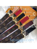 Louis Vuitton Monogram Canvas and Leather Reversible Belt 30mm with LV Buckle 2020