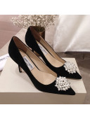 Jimmy Choo Suede Pearl Charm Pumps Black 2020