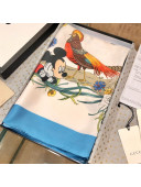 Disney x Gucci Flora Silk Square Scarf 90x90cm Blue 2021