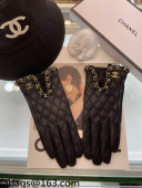 Chanel Lambskin Chain Gloves Black 2021 102915