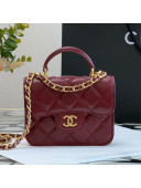 Chanel Lambskin Flap Coin Purse with Chain AP2200 Burgundy 2021