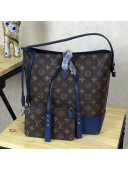 Louis Vuitton Monogram Canvas and Calfskin Hobo Bag Blue 2018