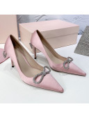 Mach & Mach Silk Crystal Bow Pumps 9cm Pink 2021 01