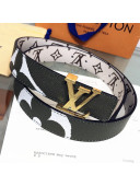 Louis Vuitton Giant Monogram LV Iconic 30mm Reversible Belt M0151U Khaki Green/Gold 2019