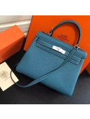 Hermes Kelly 25cm/28cm/32cm Togo Leather Bag Denim Blue(Silver Hardware)