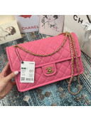 Chanel Grained Calfskin Large Square Flap Bag AS2358 Pink 2021