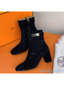 Hermes Suede Saint Germain Ankle Boot With 6.5cm Heel Black 2020