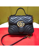 Gucci GG Marmont Leather Mini Top Handle Bag Black 2018