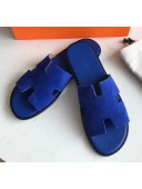 Hermes Izmir Sandal For Men in Suede Blue 2020 (Handmade)