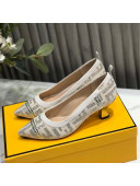 Fendi Colibri Crystal Fabric Pumps 5.5cm White 2020